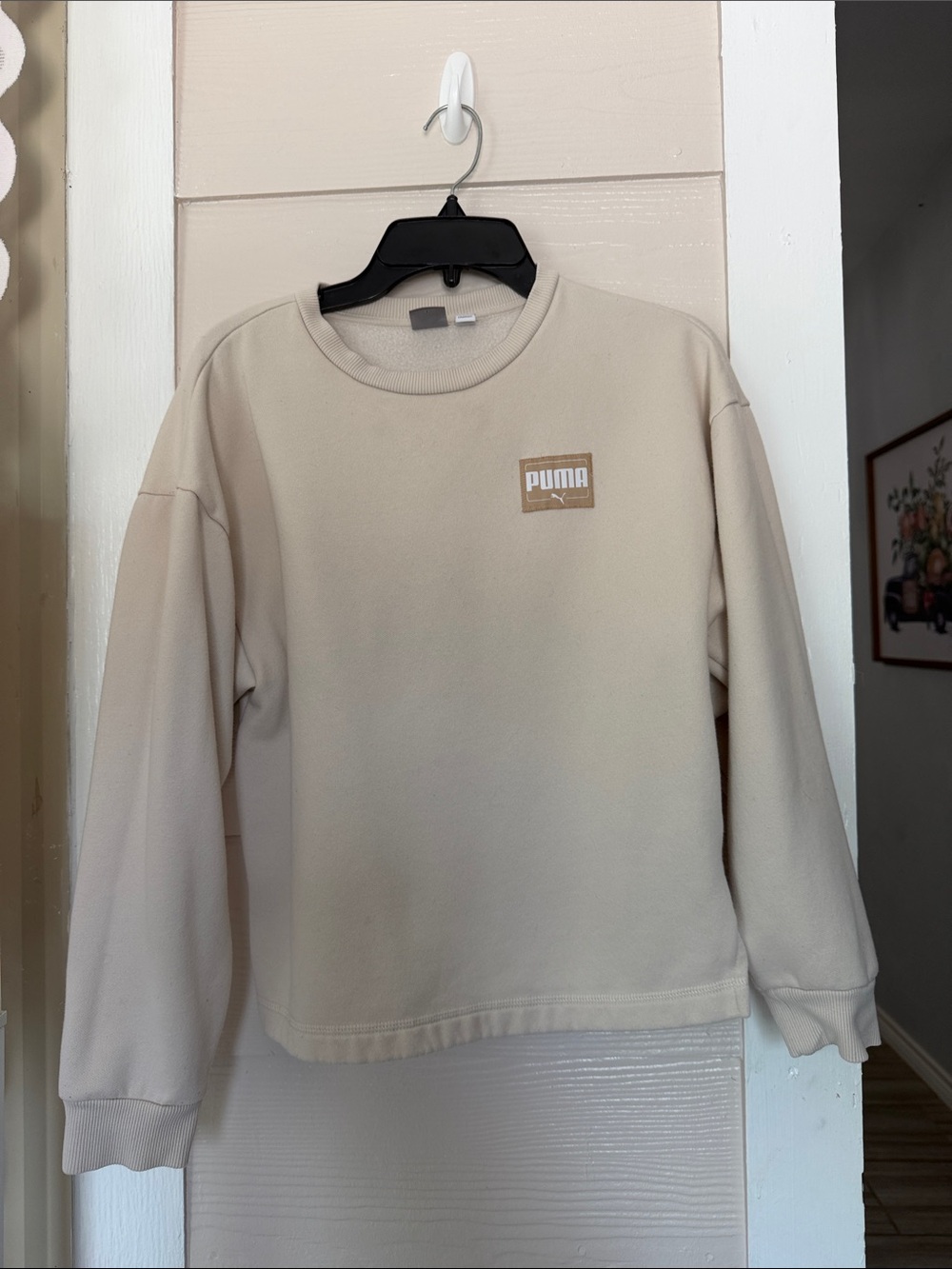 Puma women’s  Crewneck Sweatshirt in Light Beige